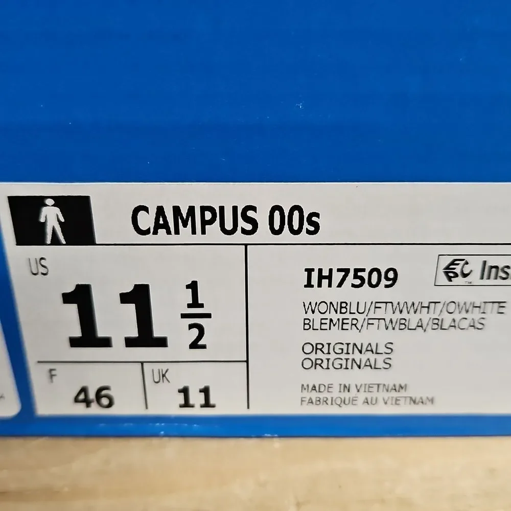 Adidas Campus 00s Blue White Grey Gum Mens Shoe Sneaker Trainer IH7509
